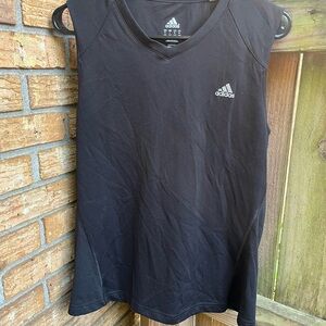 adidas V-Neck Black Tank Top